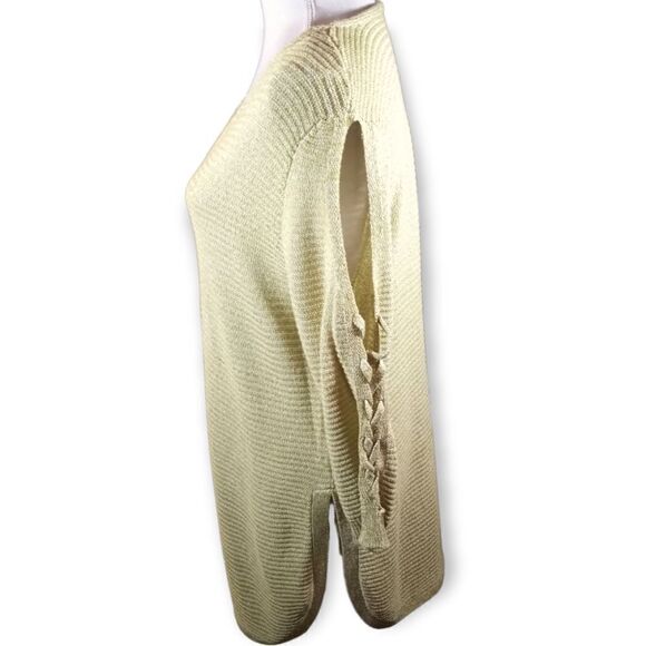 NY&CO. LIME GREEN SLIT SLEEVE SWEATER SZ.M EUC - Picture 4 of 8